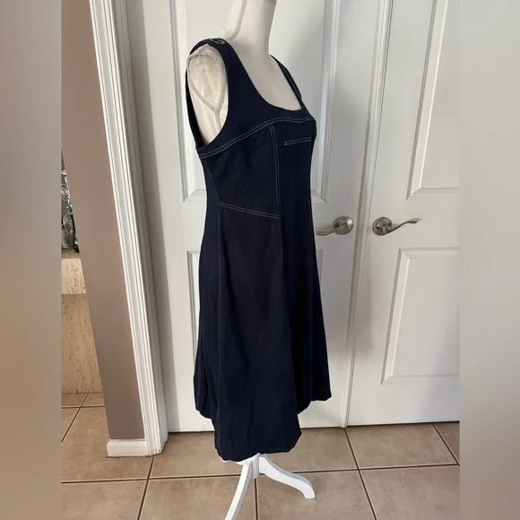 Anthropologie PILCRO Square-Neck Denim A-Line Midi Dress. Size MP. MSRP $178 - Picture 7 of 15